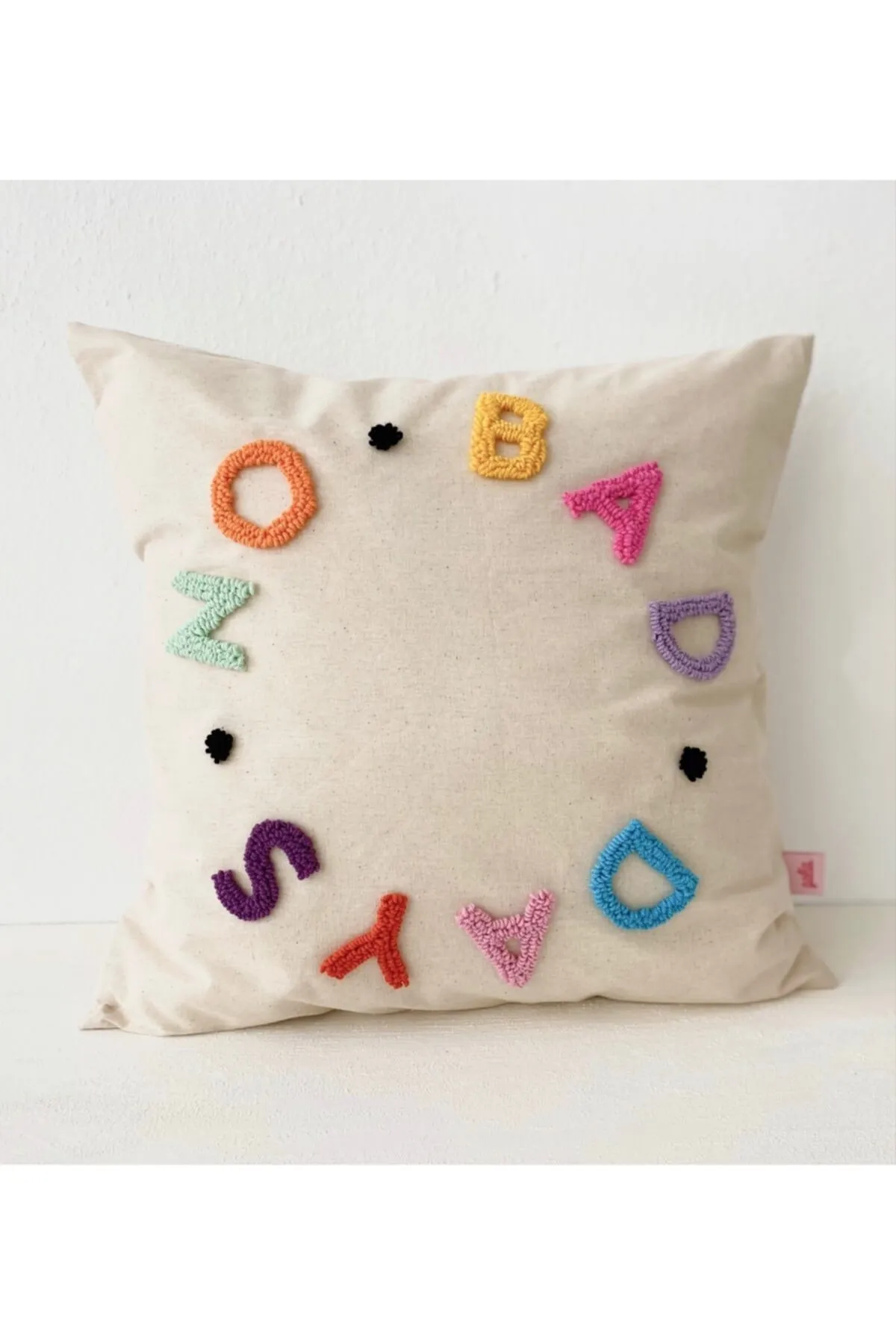 No Bad Days Washed Linen Punch Cushion Pillow Cover Colorful